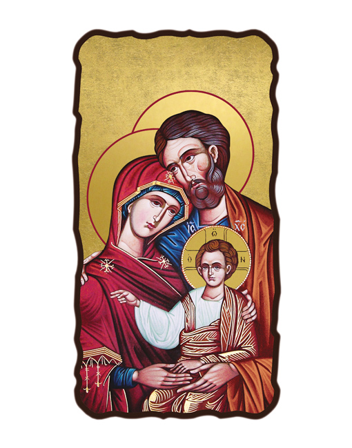 quadro arredo effetto icona antica religiosa Sacra Famiglia