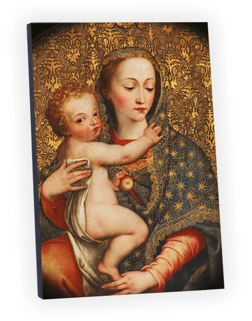 quadro arredo in tela alto spessore madonna con bambino