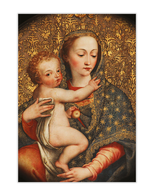 quadro arredo in tela alto spessore Madonna con Bambino