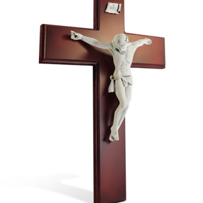 crocifisso legno cristo grigio 34x50