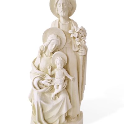scultura sacra famiglia bomboniera avorio 4,5x9,5