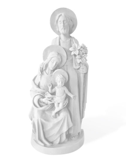 scultura sacra famiglia bianco 8x18