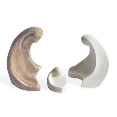 scultura sacra famiglia bomboniera bianco shabby brown