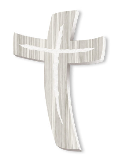 croce stilizzata curva legno chiaro 14x20