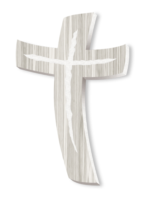 croce stilizzata curva legno chiaro 20x28