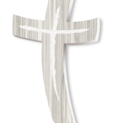 croce stilizzata curva legno chiaro 30x42