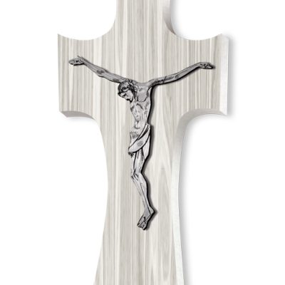 croce stilizzata legno chiaro 14x20