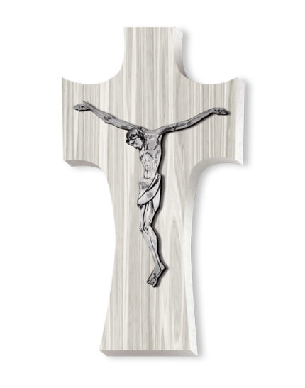 croce stilizzata legno chiaro 14x20