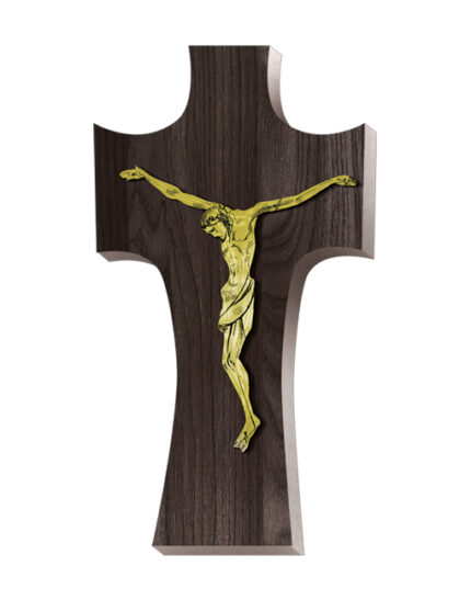 croce stilizzata legno scuro 30x42