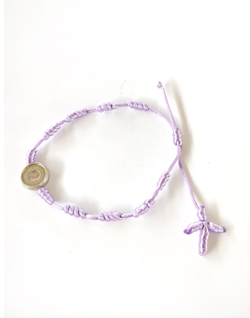 Bracciale Elastico Con Pietre Viola E Bianche 8mm - Fatto A Mano, Regolabile 17-23cm - Gioiello Sognante Unisex