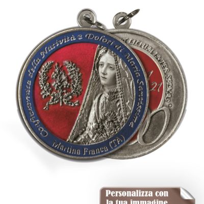 Medaglione tondo interno 100mm 2 smalti arg