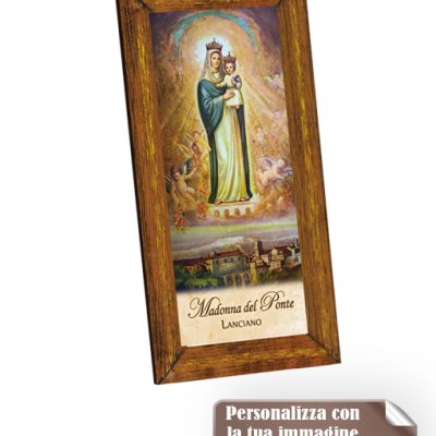 quadretto oro cornice legno scuro cm 20x39