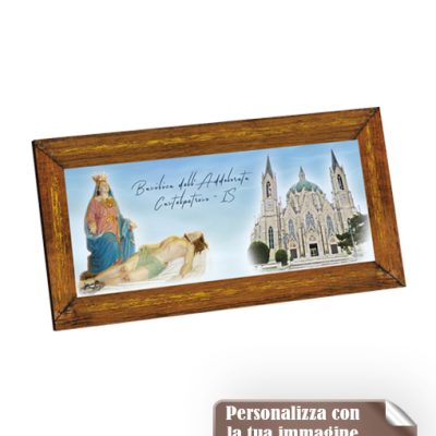 quadretto oro cornice legno scuro cm 39x20