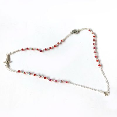 Collana cristallo rubino madonna miracolosa