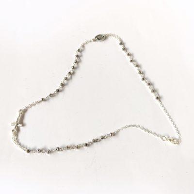 collana argento con medaglia tonda madonna miracolosa