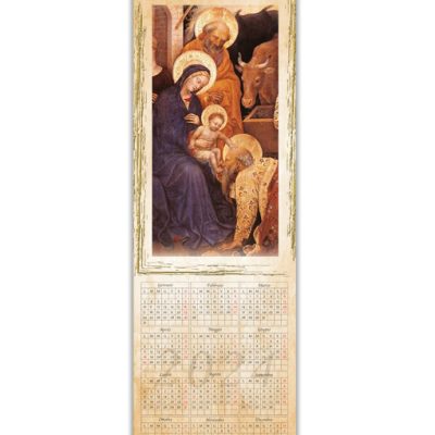 calendario cornice oro natale sacra famiglia