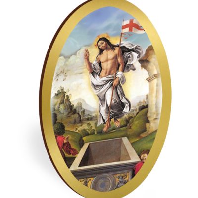 magnete ovale oro gesu risorto pasqua
