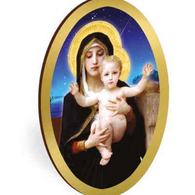 magnete ovale oro madonna bambino