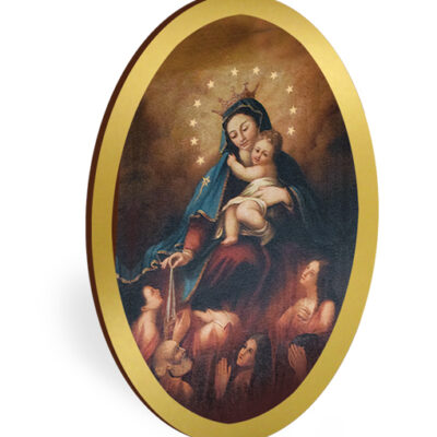 magnete ovale oro madonna bambino