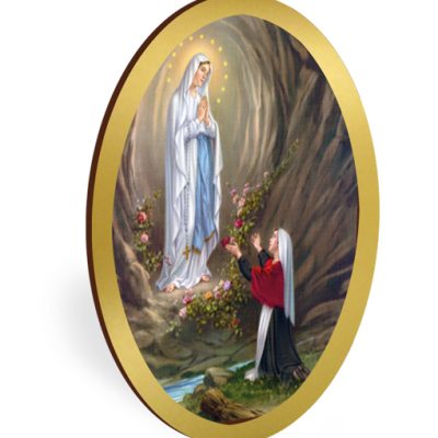 magnete ovale oro madonna lourdes