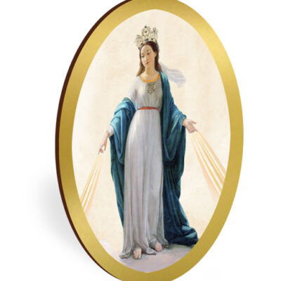 magnete ovale oro madonna miracolosa