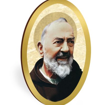 magnete ovale oro san pio