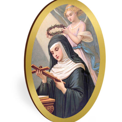 magnete ovale oro santa rita