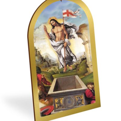 pala legno oro quadro gesu risorto
