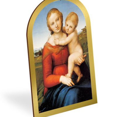 pala legno oro quadro madonna bambino 16x25