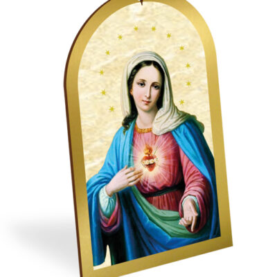 pala legno oro quadro madonna cuore immacolato 16x25
