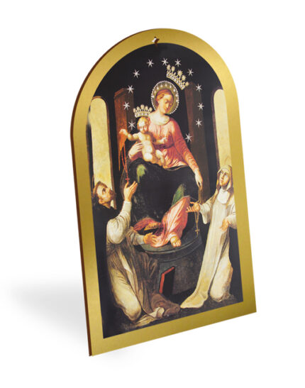 pala legno oro quadro madonna rosario pompei 16x25