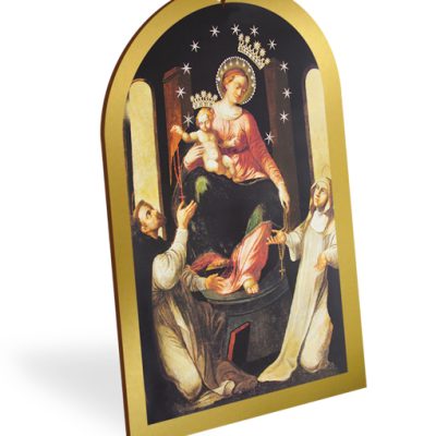 pala legno oro quadro madonna rosario pompei