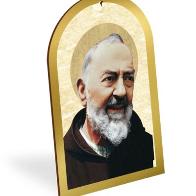 pala legno oro quadro san pio 16x25