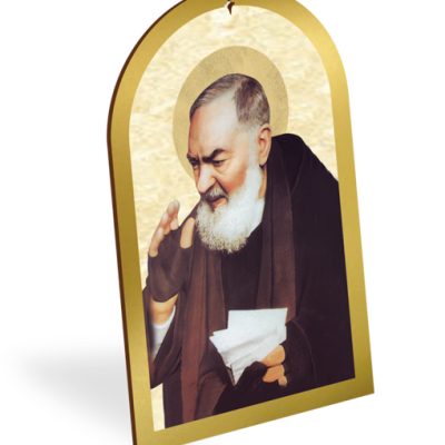 pala legno oro quadro san pio 16x25