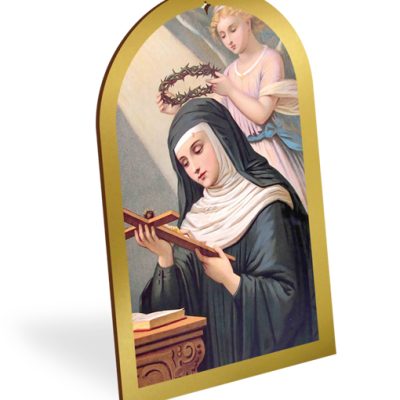 pala legno oro quadro santa rita 16x25