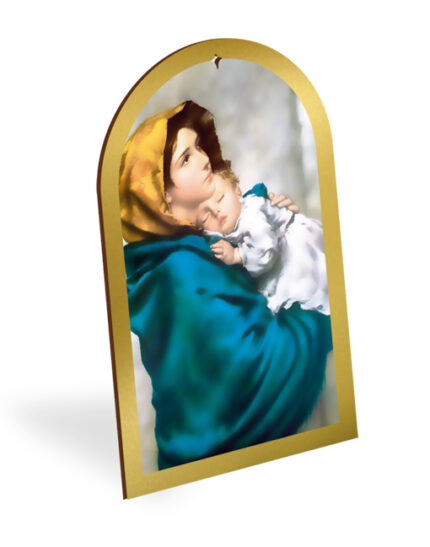pala legno oro quadro madonna bambino 16x25