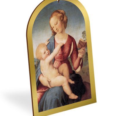 pala legno oro quadro madonna bambino 16x25