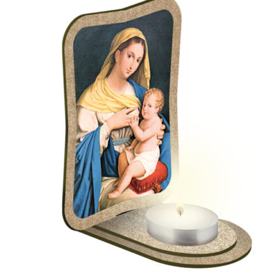 portaluce candela lumino madonna bambino