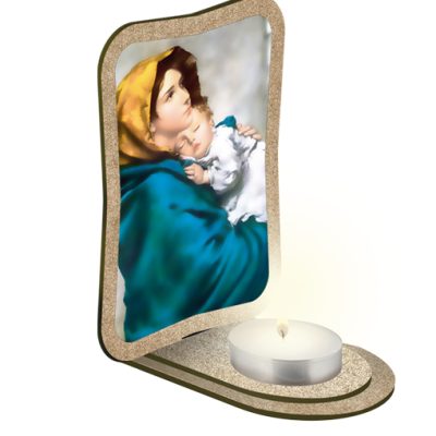 portaluce candela lumino madonna bambino