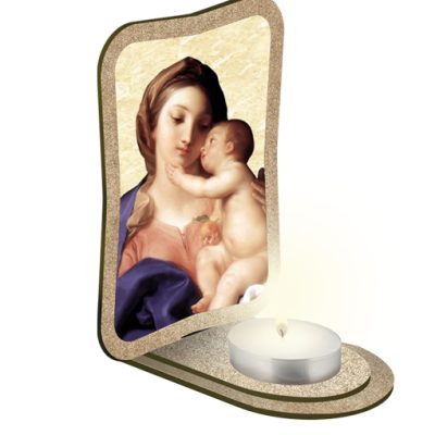 portaluce candela lumino madonna bambino