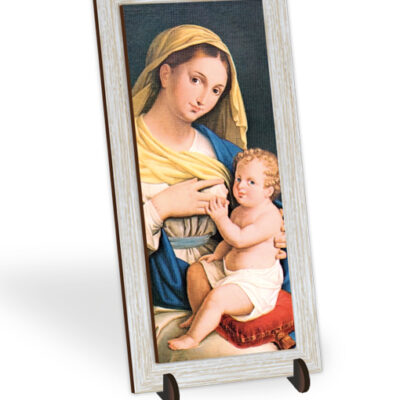 quadretto bidimensionale cornice madonna bambino