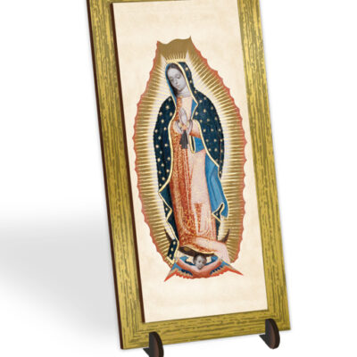 quadretto bidimensionale cornice oro madonna guadalupe