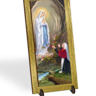 quadretto bidimensionale cornice oro madonna lourdes