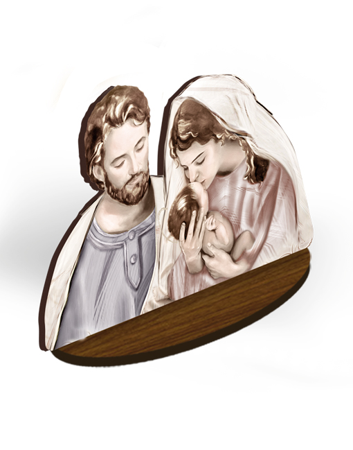 Immagine Icona Sacra Famiglia Da Appoggio, 10x8.5 Cm, Bomboniera Religiosa
