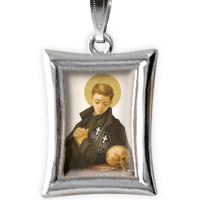 medaglia argento nikel rettangolare san gabriele