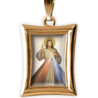 medaglia oro rettangolare gesu misericordioso