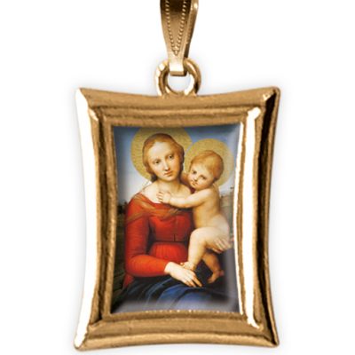 Medaglia RETTANGOLARE oro madonna bambino