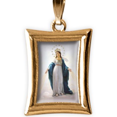 medaglia oro rettangolare madonna miracolosa