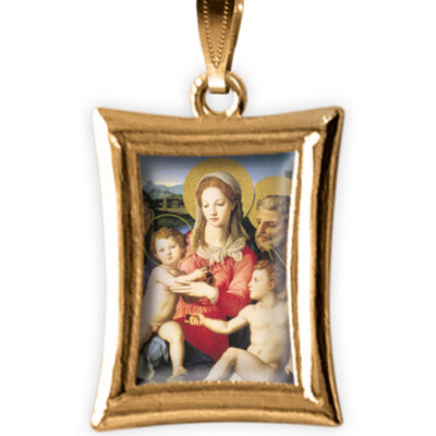 medaglia oro rettangolare sacra famiglia