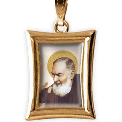 medaglia oro rettangolare san pio